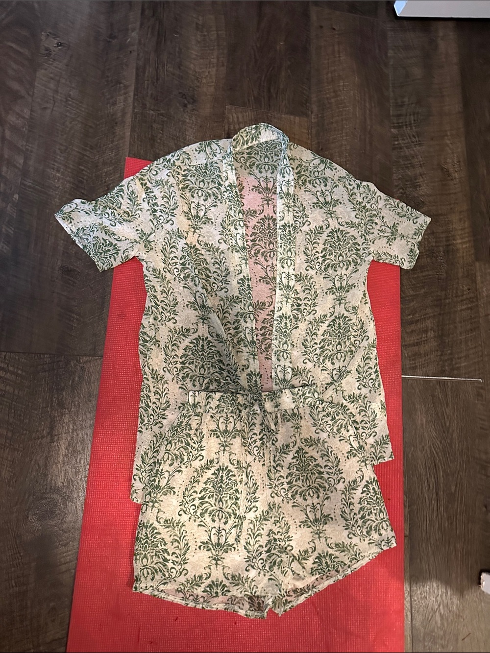 Green Floral Short Sleeve Shirt for Men